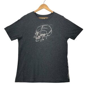 OLD NAVY sz Medium Skull T Shirt Short Sleeves 100% Cotton Gray Cream